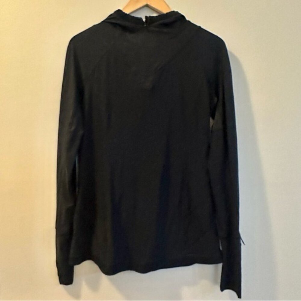 Lululemon Black Waterbound Hoodie Size 4 Ponytail Hood Activewear - Picture 3 of 13